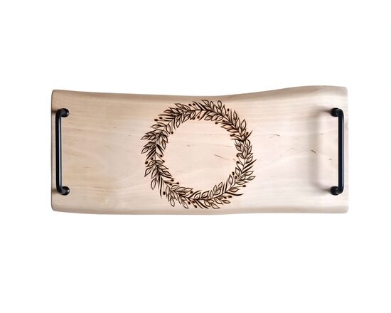 Bērza koka paplāte ar gravējumu 