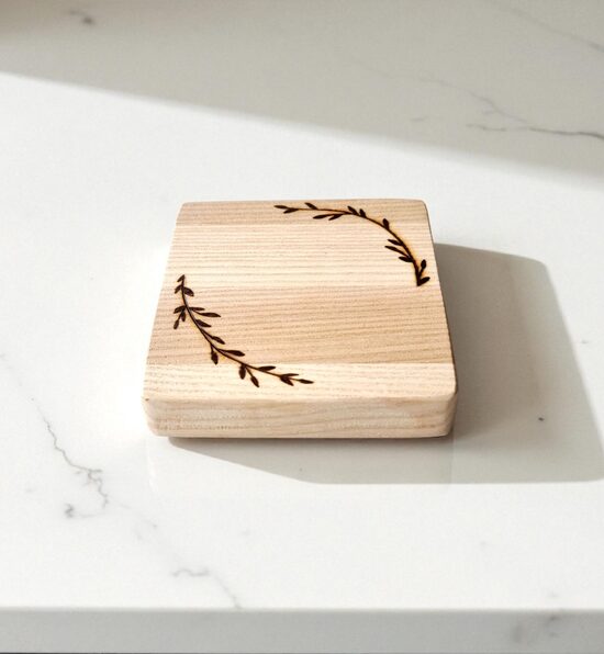 Ash wood coaster