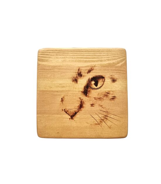 Priedes koka krūžu paliktnis "Kaķis"