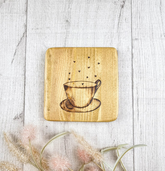 Pine wood coaster